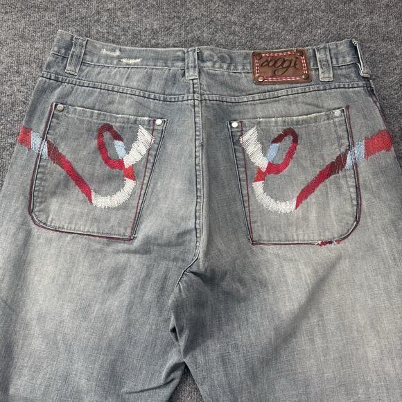 Vintages Y2K COOGI Big Embroidered Denim Jeans Baggy Hip Hop Wash Denim Sz 38x34 - Picture 1 of 9